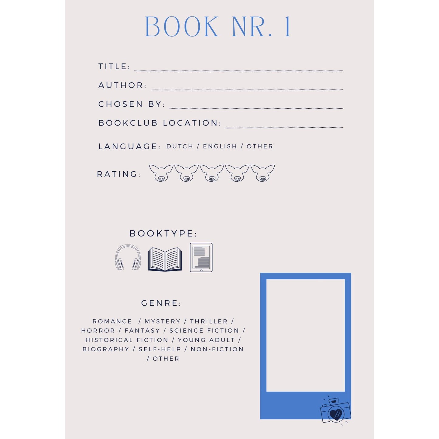 The Bookclub invulboek (Engels)
