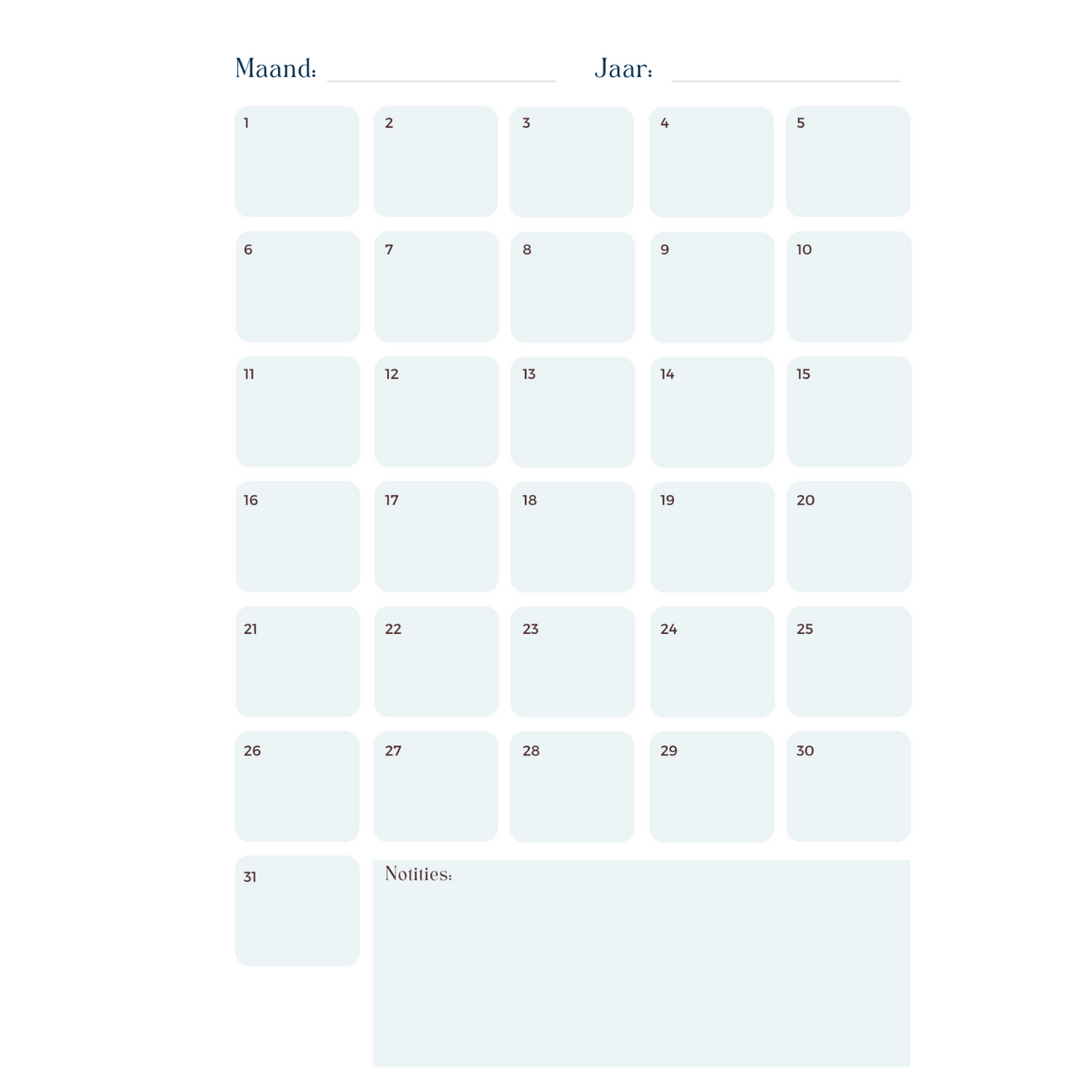 Planner "Mijn tijd, mijn regels"