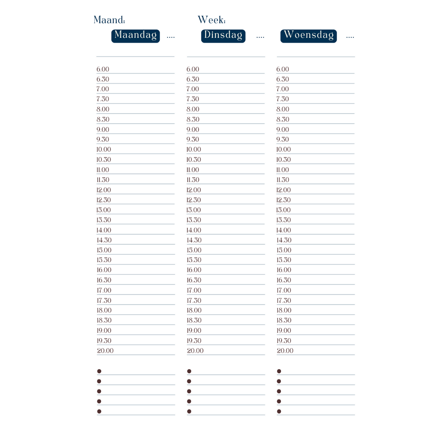 Planner "Mijn tijd, mijn regels"